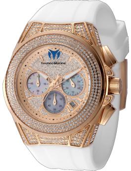 TechnoMarine Cruise TM-125033 Reloj de Mujer - Movimiento de Cuarzo - Acero Inoxidable con Esfera de Oro Rosa - 45 mm