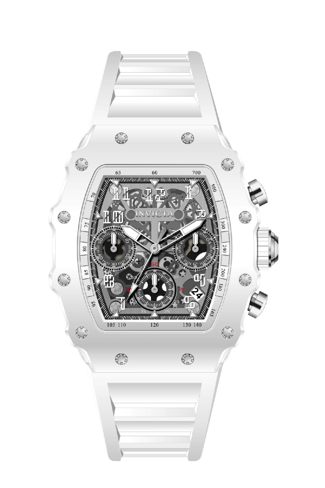 Invicta Racing 69605 Herrenuhr - Quarzwerk - Acryl mit silbernem Zifferblatt - 39 mm