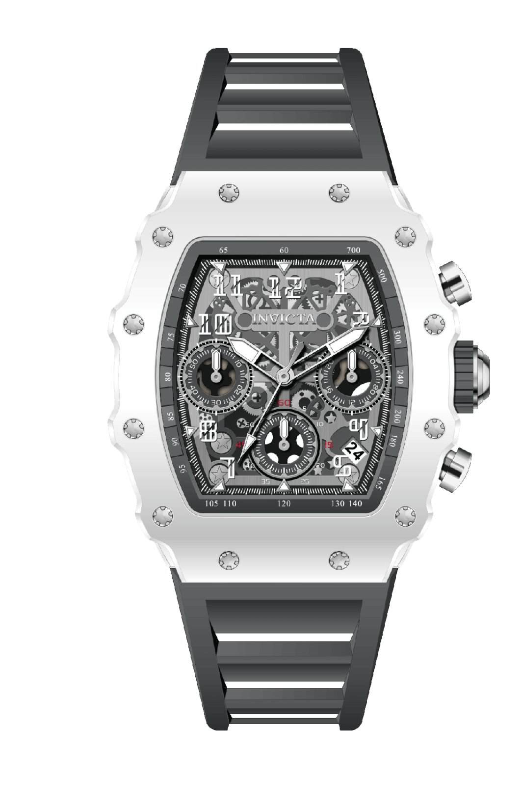Invicta Racing 69608 Relógio Masculino - Movimento Quartz - Acrílico com Mostrador Prateado - 39 mm