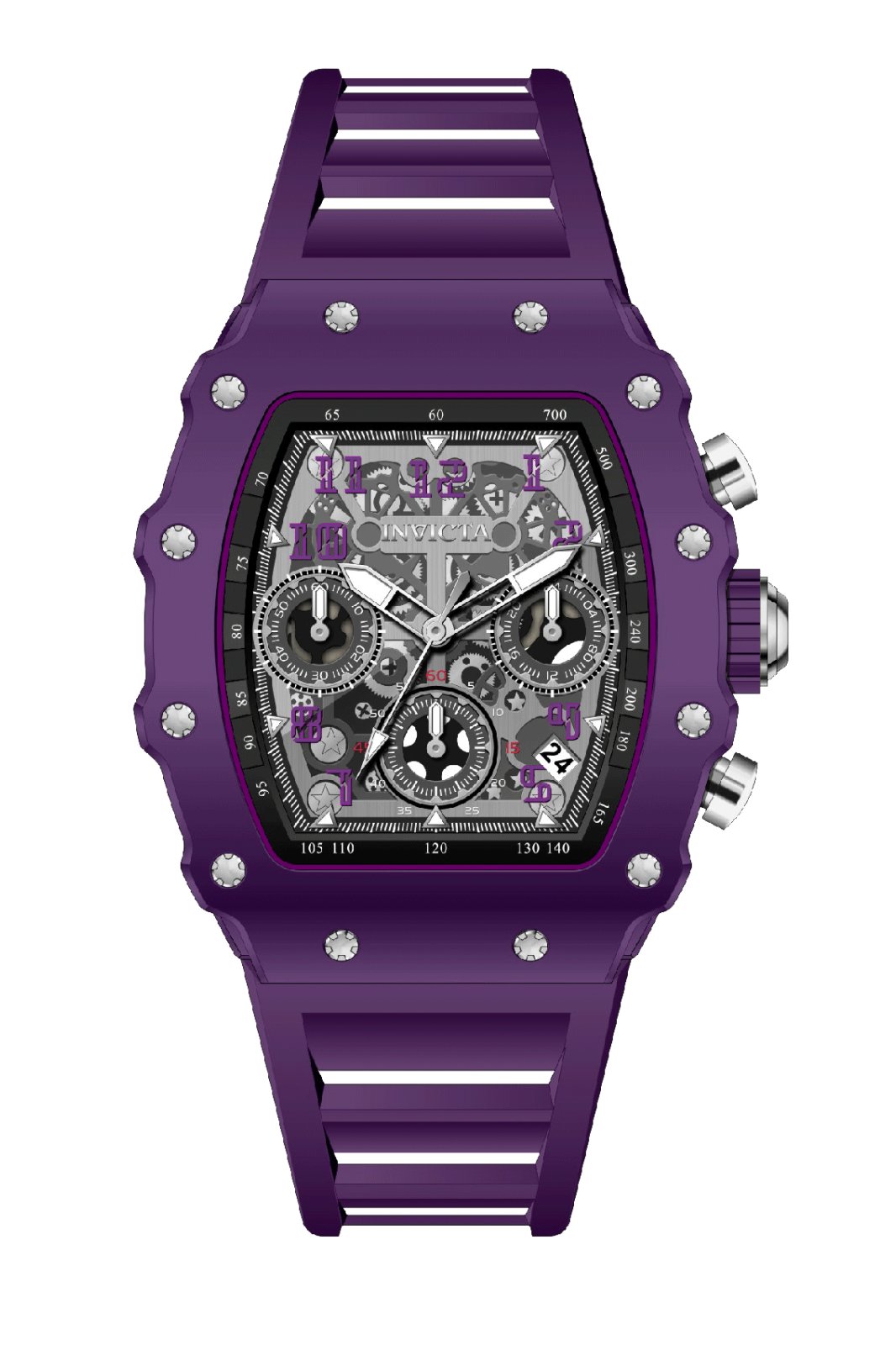 Invicta Racing 69611 Herrenuhr - Quarzwerk - Acryl mit silbernem Zifferblatt - 39 mm