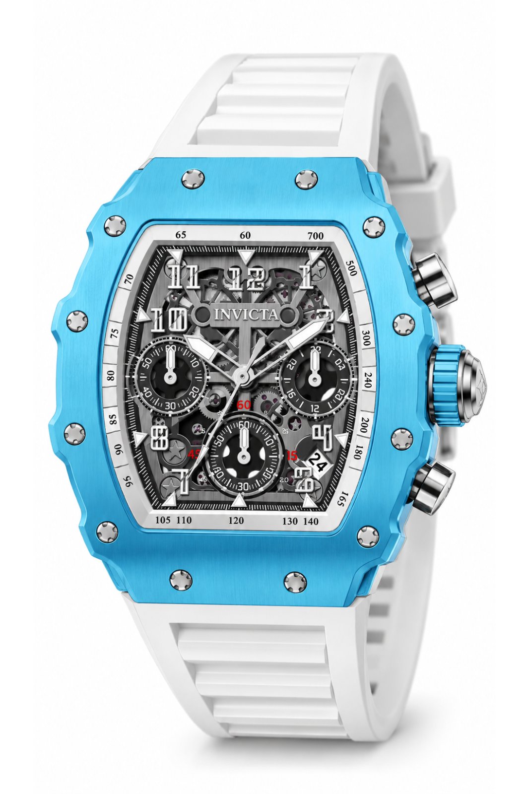 Invicta Racing 69613 Ανδρικό Ρολόι - Quartz Μηχανισμός - Ακρυλικό με Ασημί Καντράν - 39 mm
