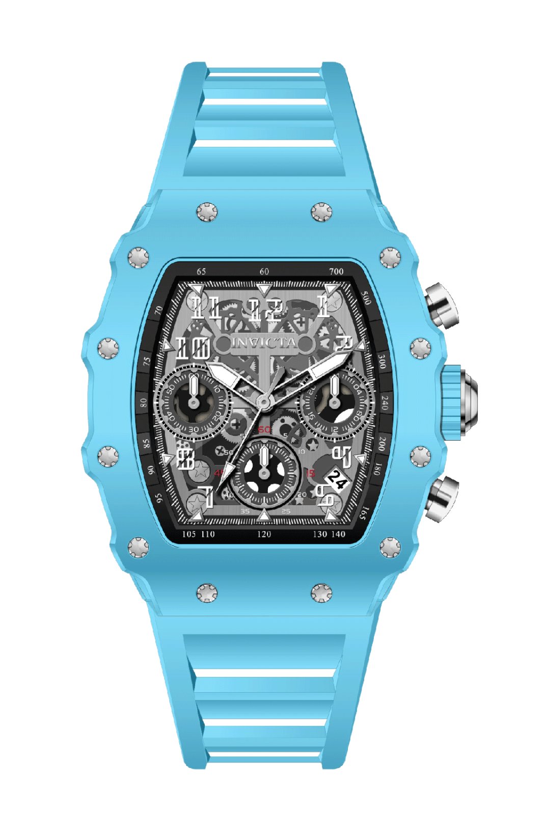 Invicta Racing 69614 Reloj para hombre - Movimiento de cuarzo - Acrílico con esfera plateada - 39 mm