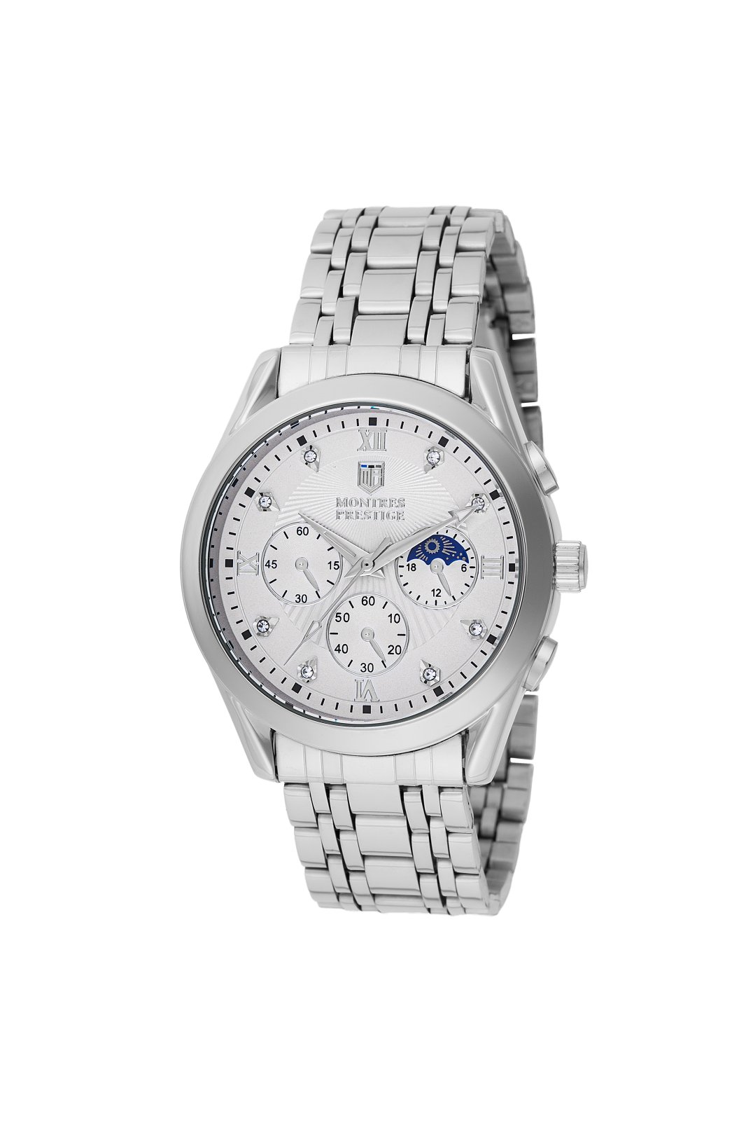 Montres Prestige Classic MPW-0055 Herrenuhr - Quarzwerk - Metall mit weißem Zifferblatt - 40 mm