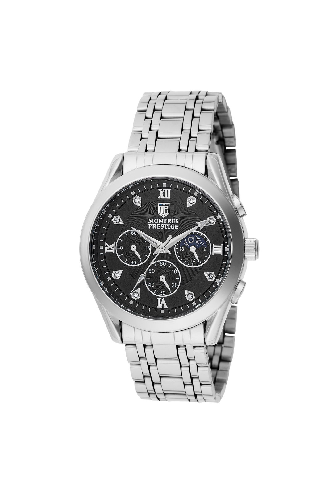 Montres Prestige Classic MPW-0056 Herrenuhr - Quarzwerk - Metall mit schwarzem Zifferblatt - 40 mm