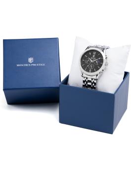 Montres Prestige Classic MPW-0071 Herrenuhr - Quarzwerk - Metall mit schwarzem Zifferblatt - 40 mm