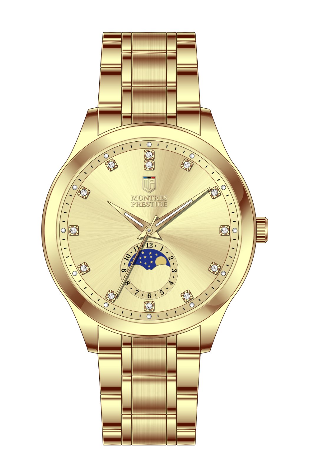 Montres Prestige Classic MPW-0363 Reloj de hombre - Movimiento de cuarzo - Metal con esfera dorada - 42 mm