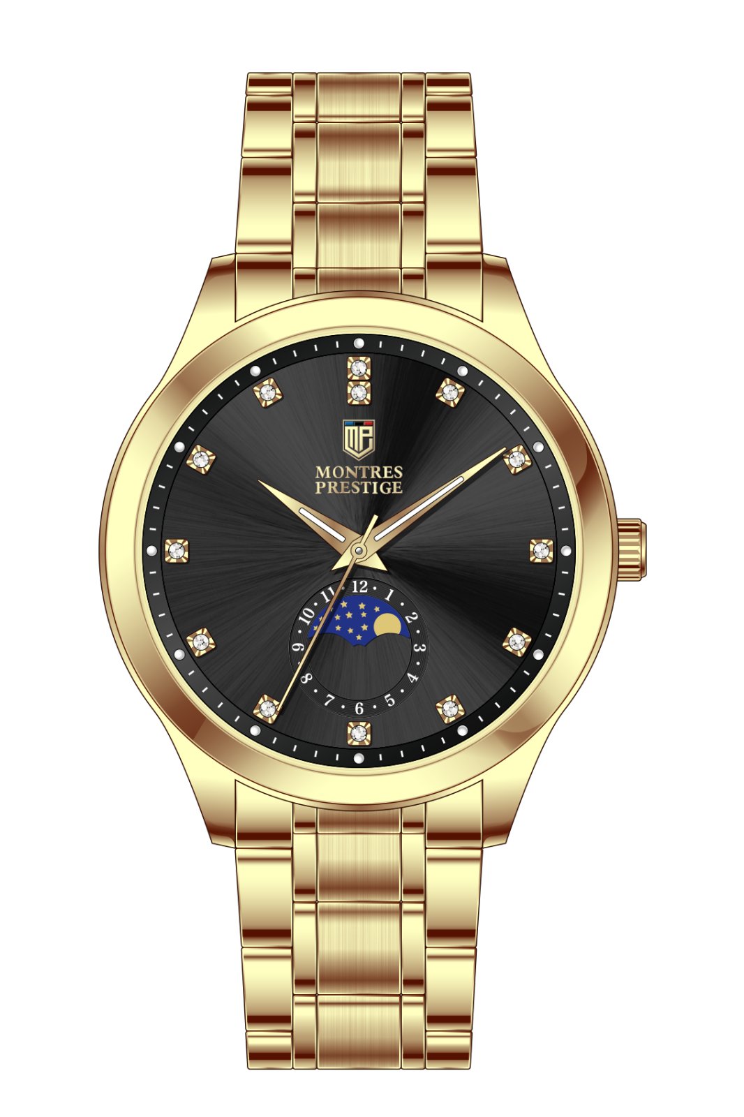 Montres Prestige Classic MPW-0364 Reloj de hombre - Movimiento de cuarzo - Metal con esfera negra - 42 mm