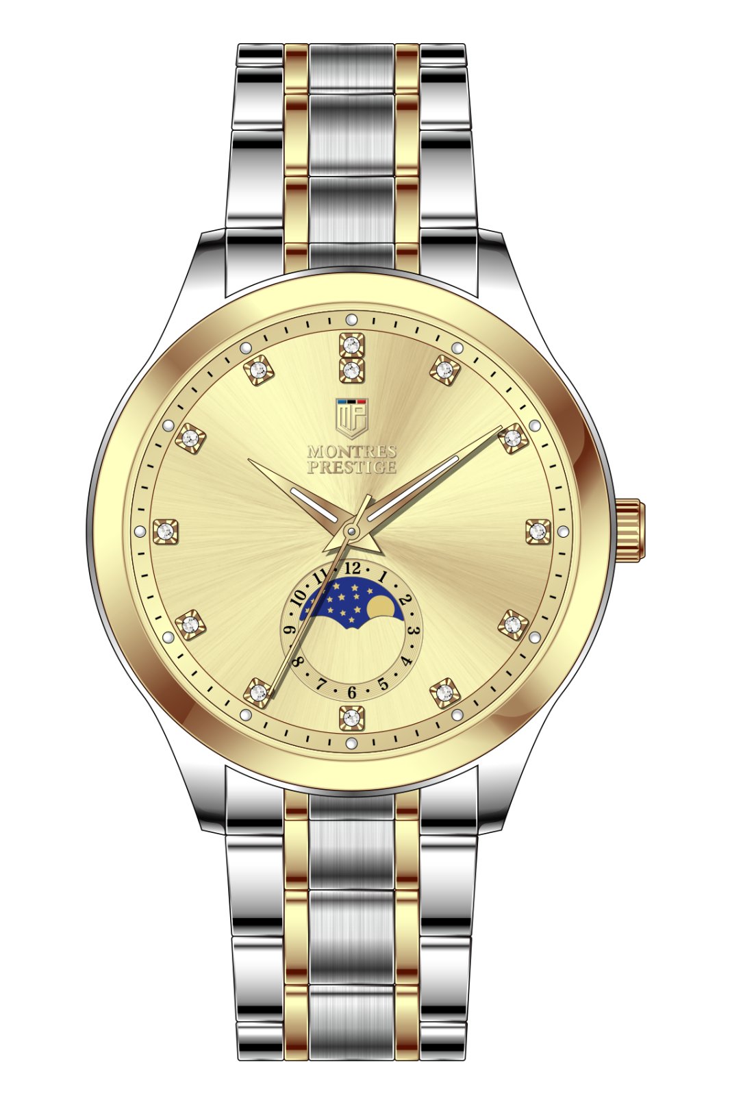 Montres Prestige Classic MPW-0367 Reloj de hombre - Movimiento de cuarzo - Metal con esfera dorada - 42 mm