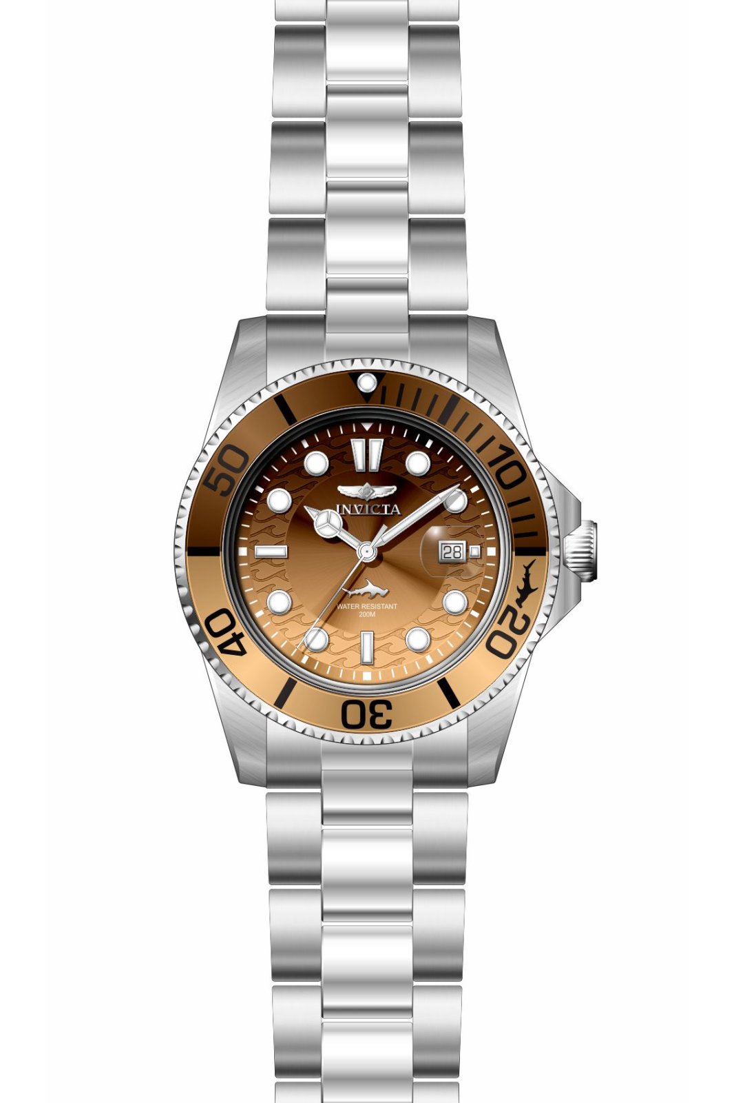 Invicta Pro Diver 50901 Reloj de Hombre - Movimiento de Cuarzo - Acero Inoxidable con Esfera Marrón - 42 mm