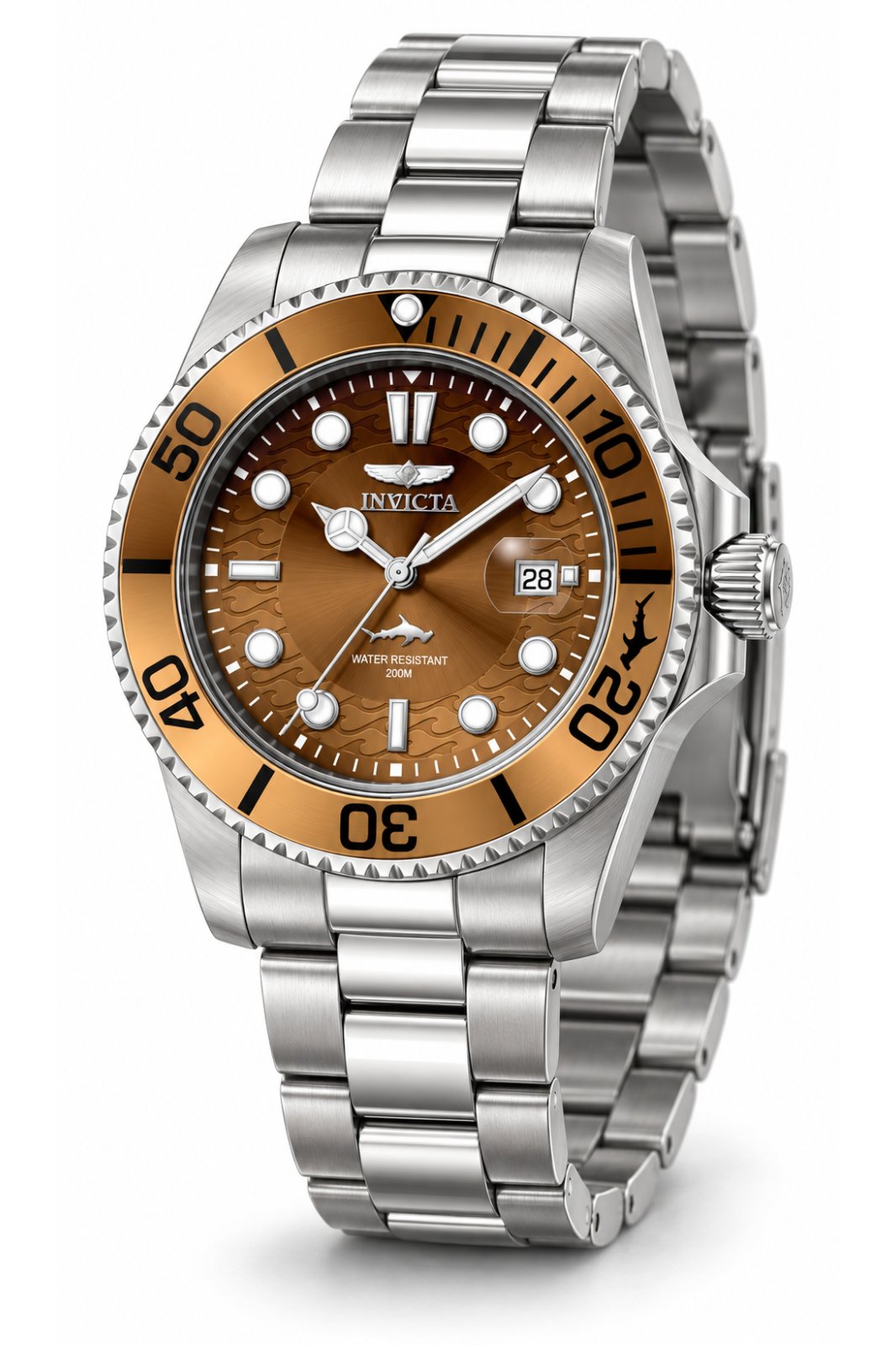Invicta Pro Diver 50901 Miesten Kello - Kvartsikoneisto - Ruostumaton Teräs ruskealla taululla - 42 mm