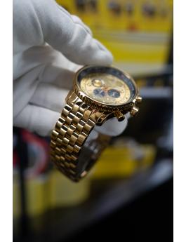 Invicta Aviator 49081 Pánské hodinky - Quartz strojek - Nerezová ocel se zlatým ciferníkem - 49 mm