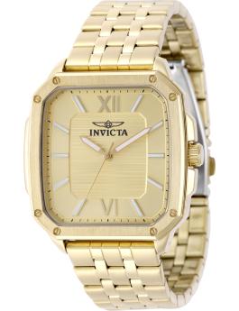 Invicta Cuadro 50358 Reloj de hombre - Movimiento de cuarzo - Acero inoxidable con esfera dorada - 39 mm