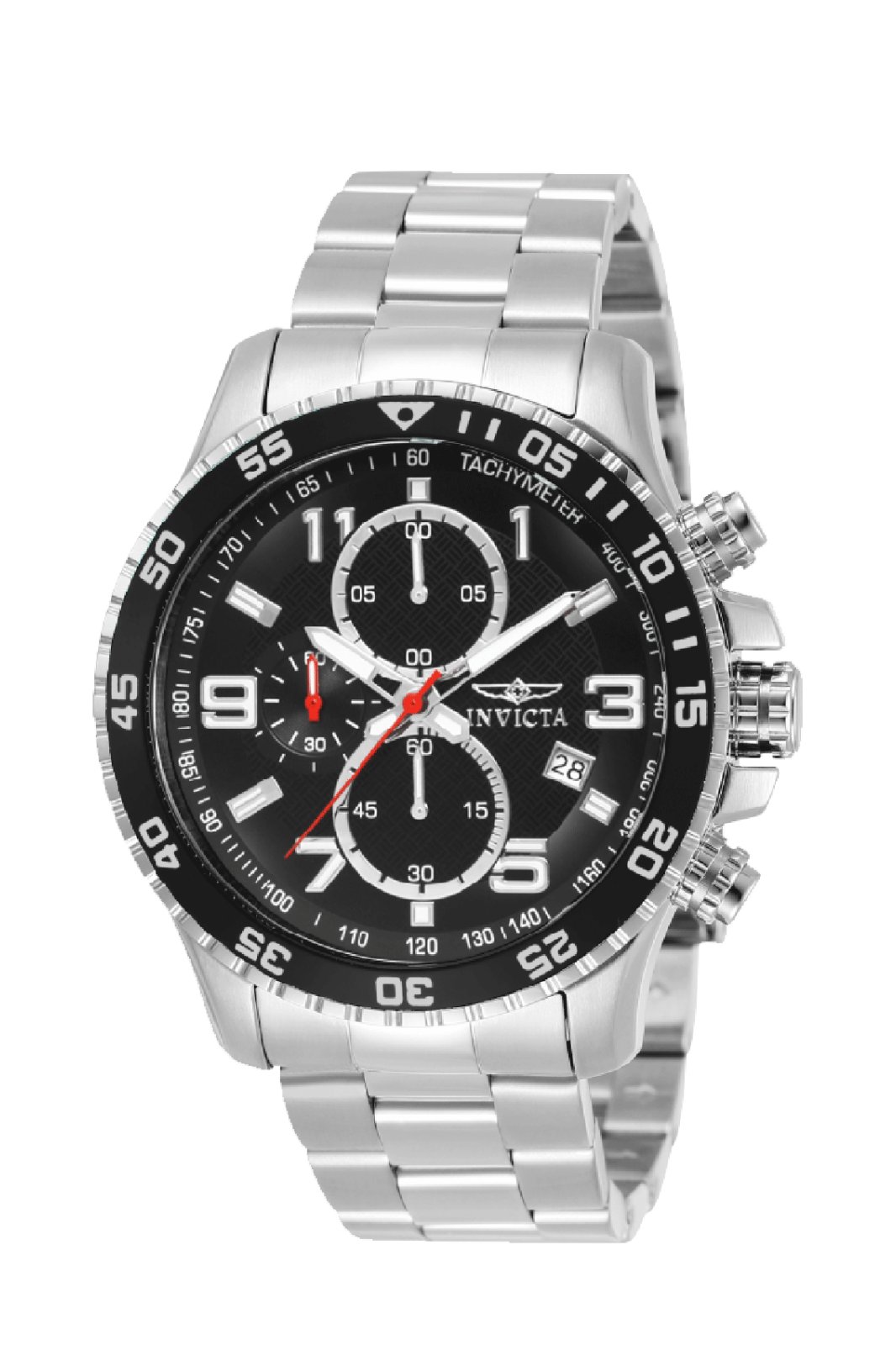 Invicta Specialty 69804 Reloj para Hombre - Movimiento de Cuarzo - Acero con Esfera Negra - 45 mm