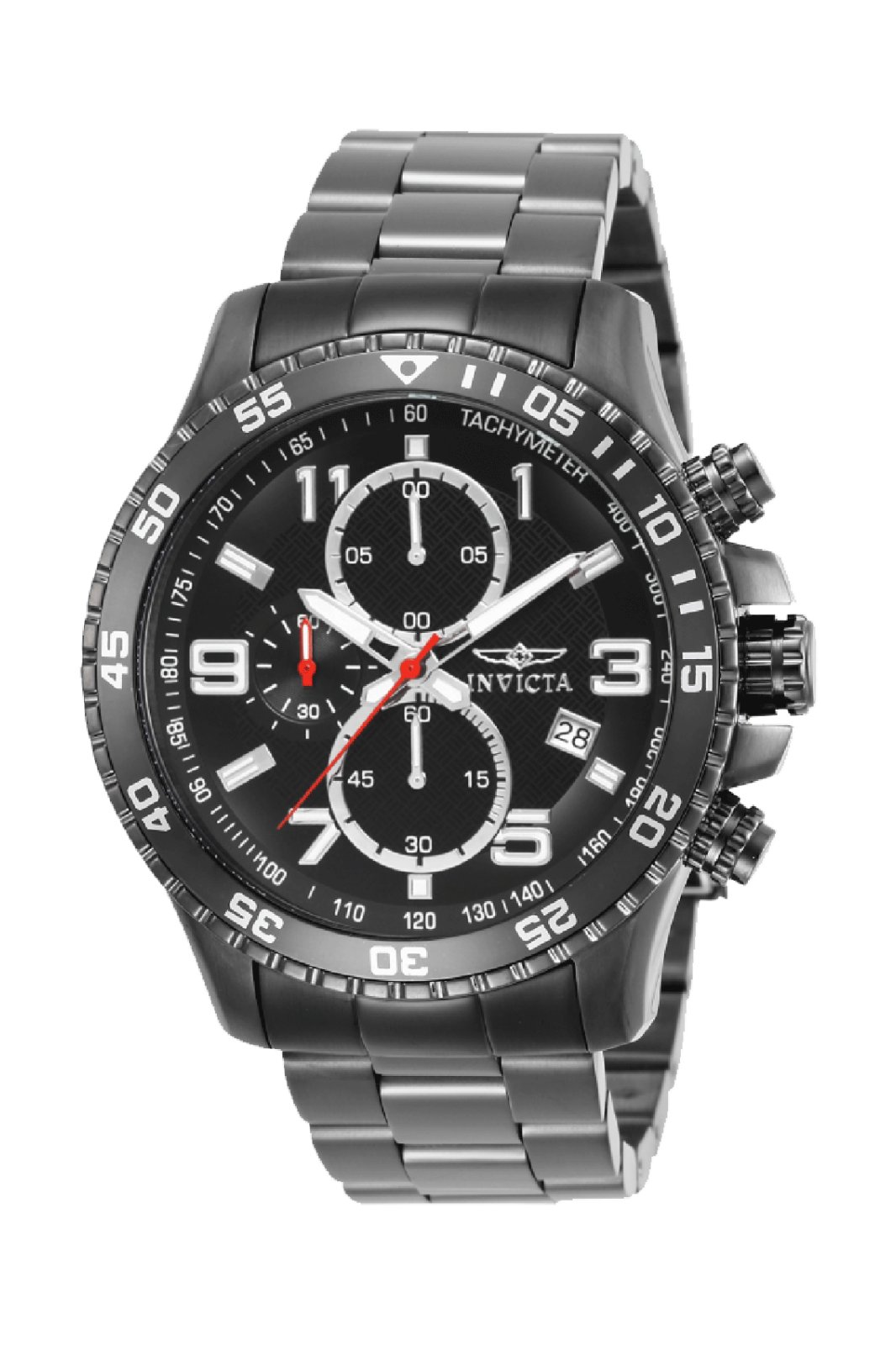Invicta Specialty 69808 Reloj para Hombre - Movimiento de Cuarzo - Acero con Esfera Negra - 45 mm
