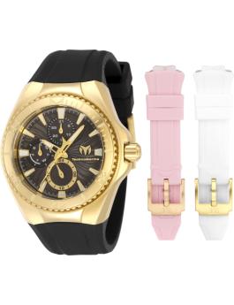TechnoMarine Cruise TM-124023 Reloj de mujer - Movimiento de cuarzo - Acero inoxidable con esfera negra - 40 mm - con correas extra