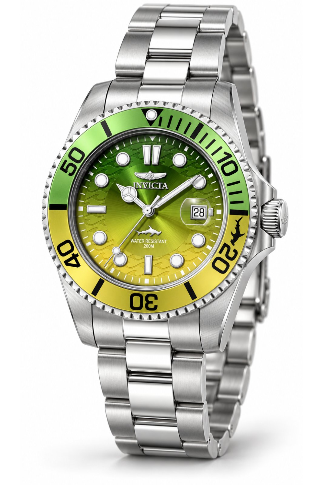 Invicta Pro Diver 50896 Miesten kello - Kvartsikoneisto - Ruostumaton teräs keltaisella kellotaululla - 42 mm