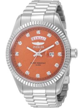 Invicta Specialty 51046 Reloj para hombre - Movimiento de cuarzo - Acero inoxidable con esfera naranja - 43 mm