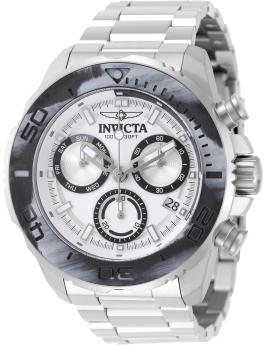 Invicta Carbon Hawk 51075 Reloj para hombre - Movimiento de cuarzo - Acero inoxidable con esfera plateada - 48 mm