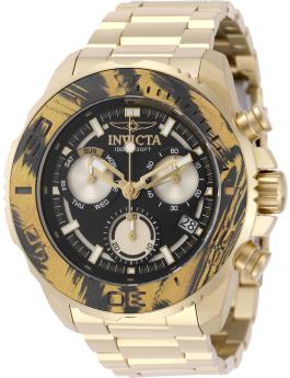 Invicta Carbon Hawk 51078 Reloj para hombre - Movimiento de cuarzo - Acero inoxidable con esfera negra - 48 mm