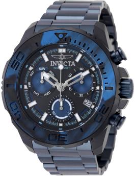 Invicta Carbon Hawk 51079 Reloj para hombre - Movimiento de cuarzo - Acero inoxidable con esfera azul - 48 mm