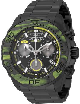 Invicta Carbon Hawk 51082 Reloj de hombre - Movimiento de cuarzo - Acero inoxidable con esfera negra - 48 mm