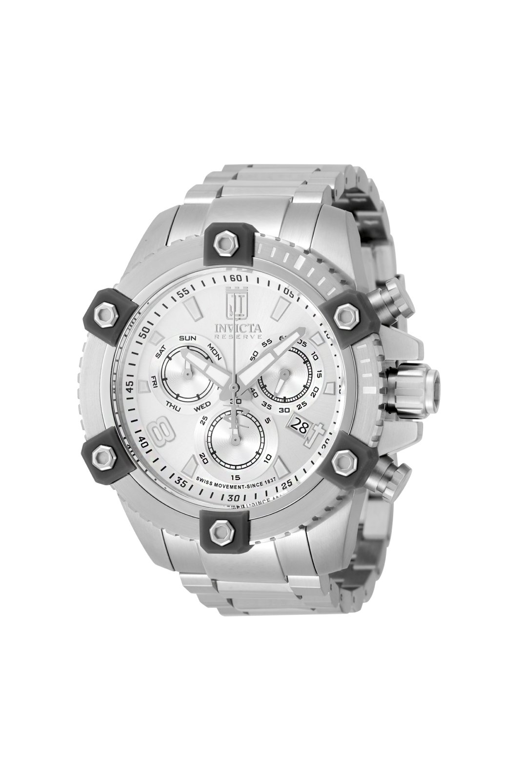 Invicta Jason Taylor 51271 Reloj de hombre - Movimiento de cuarzo - Acero inoxidable con esfera plateada - 50 mm