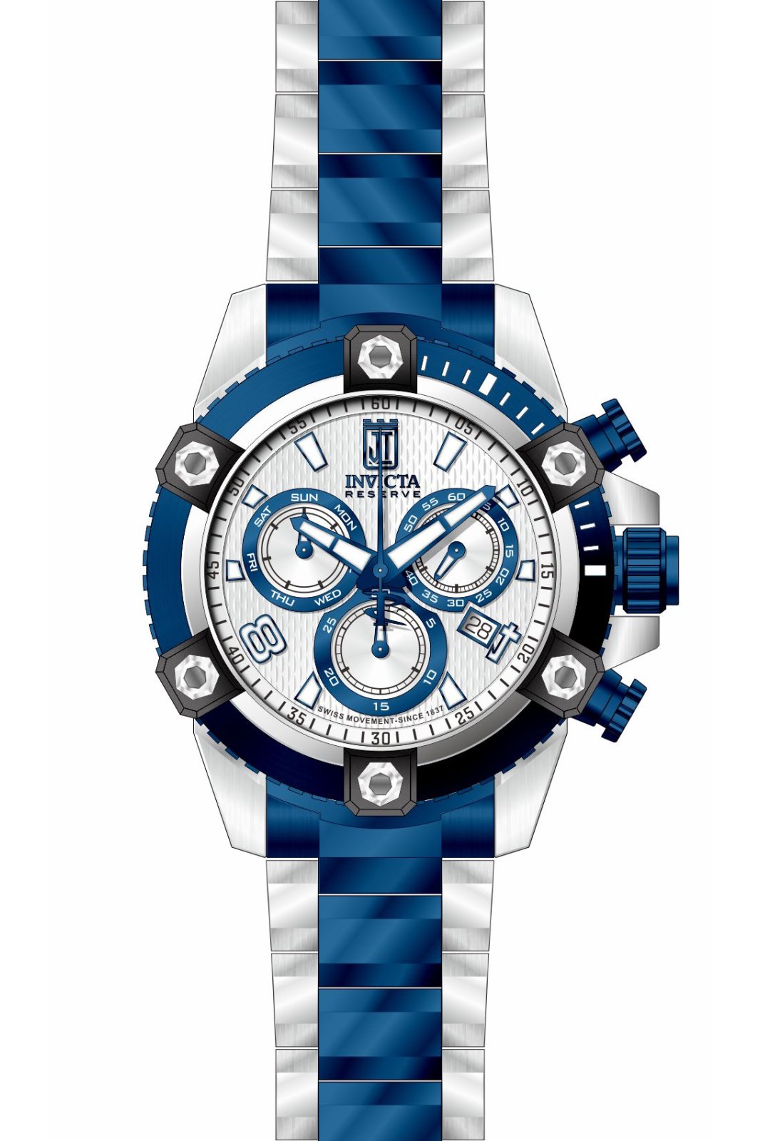 Invicta Jason Taylor 51273 Reloj de hombre - Movimiento de cuarzo - Acero inoxidable con esfera plateada - 50 mm