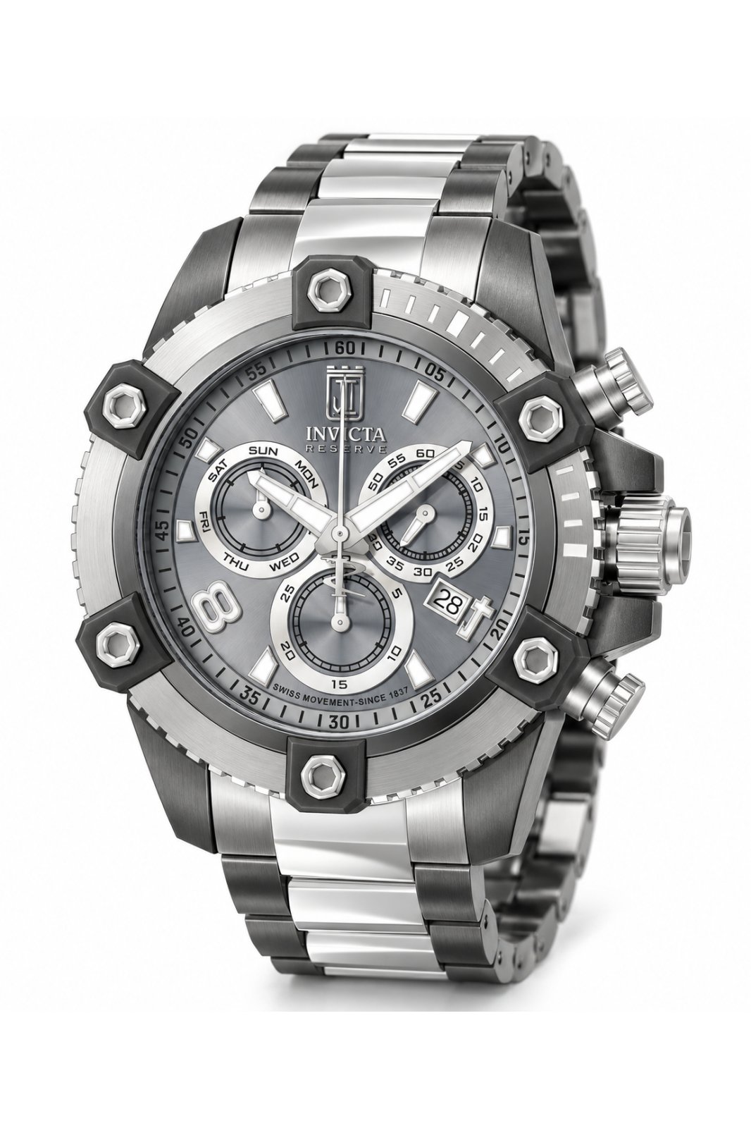 Invicta Jason Taylor 51274 Reloj de hombre - Movimiento de cuarzo - Acero inoxidable con esfera gris - 50 mm