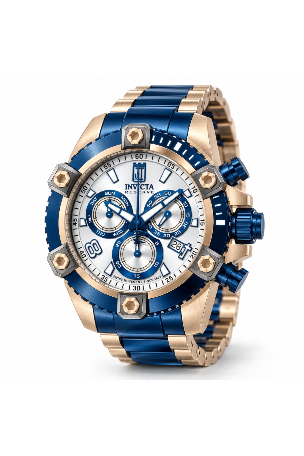 Invicta Jason Taylor 51280 Men's Watch - Quartz Movement - Stainless Steel with Silver Dial - 50 mm