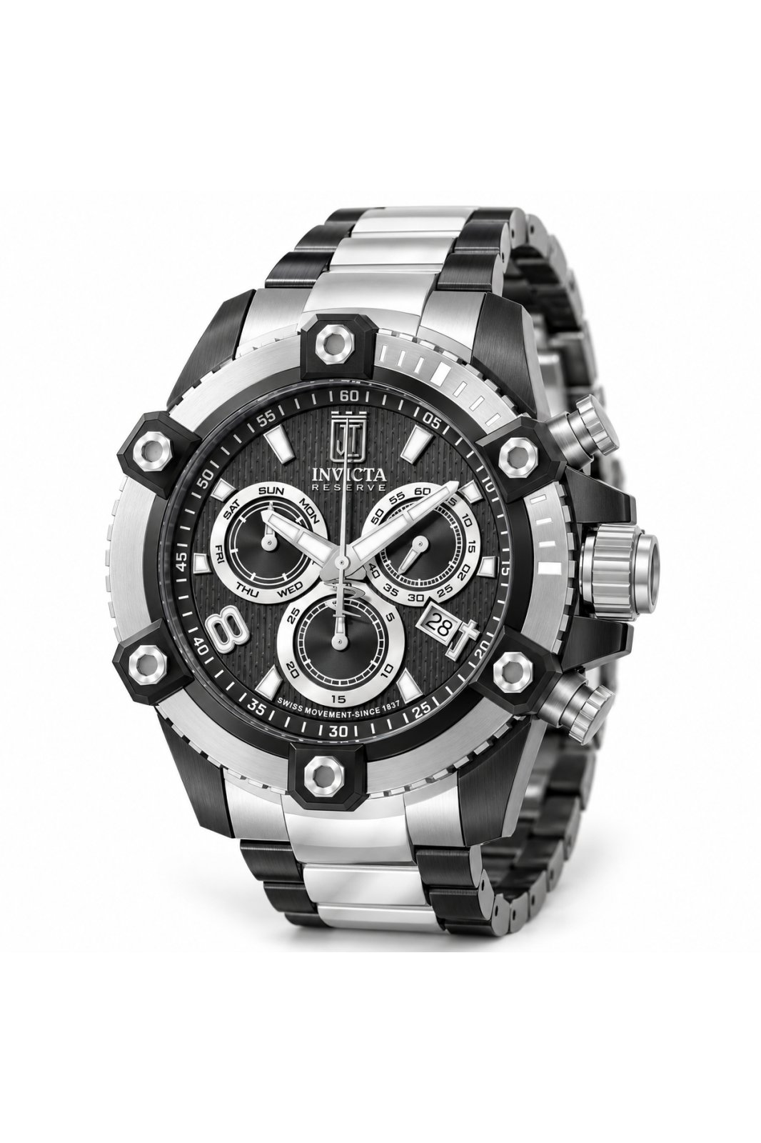 Invicta Jason Taylor 51284 Men's Watch - Quartz Movement - Stainless Steel with Black Dial - 50 mm