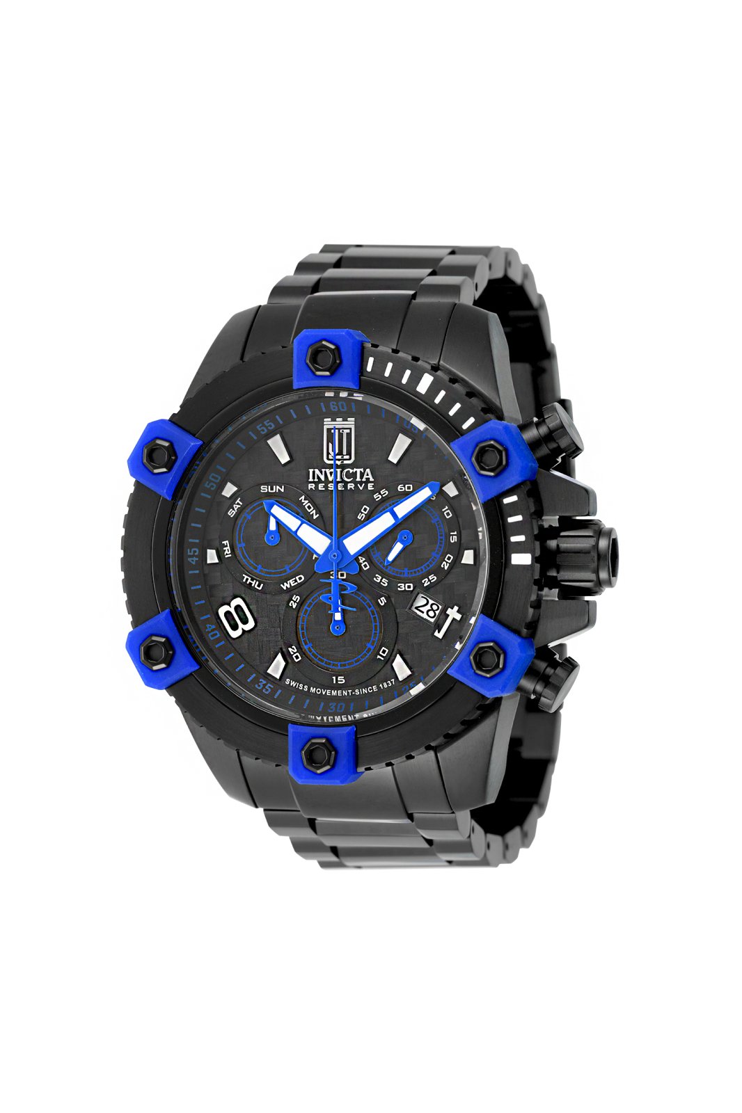 Invicta Jason Taylor 51292 Reloj para hombre - Movimiento de cuarzo - Acero inoxidable con esfera negra - 50 mm