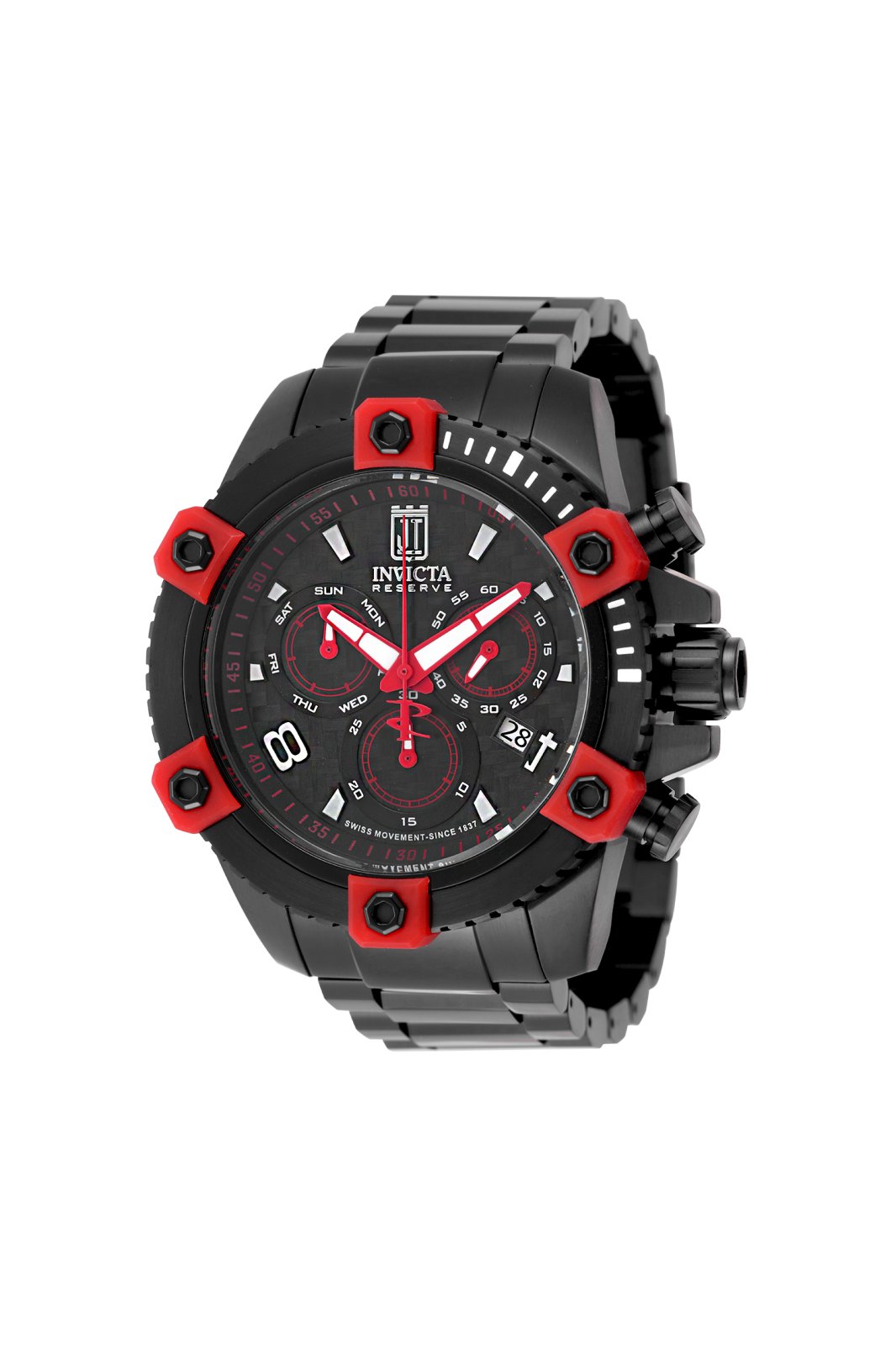 Invicta Jason Taylor 51293 Reloj de hombre - Movimiento de cuarzo - Acero inoxidable con esfera negra - 50 mm
