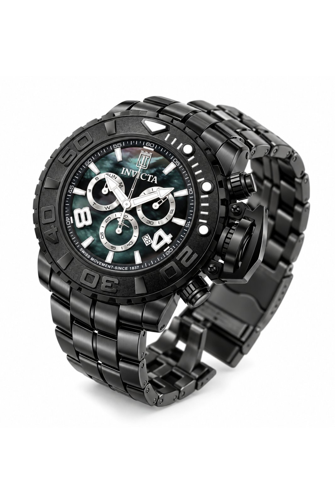 Invicta Jason Taylor 51321 Reloj para hombre - Movimiento de cuarzo - Acero inoxidable con esfera de nácar - 58 mm