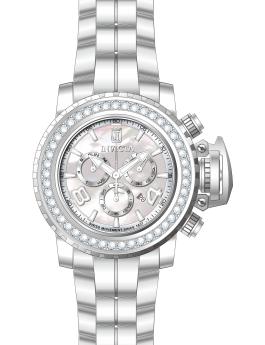 Invicta Jason Taylor 51323 Reloj para hombre - Movimiento de cuarzo - Acero inoxidable con esfera de nácar - 58 mm - Con 45 diamantes de laboratorio