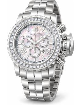 Invicta Jason Taylor 51323 Moška ura - Quartz mehanizem - Nerjaveče jeklo z bisernim številčnico - 58 mm - Z 45 laboratorijskimi diamanti