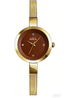Invicta Angel 70294 Reloj de mujer - Movimiento de cuarzo - Metal con esfera marrón - 26 mm