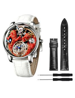 Invicta Objet D Art 70577 Reloj de Hombre - Movimiento de Cuarzo - Acero Inoxidable con Esfera Roja - 45 mm - Edición Dragón