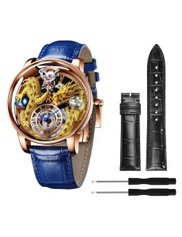 Invicta Objet D Art 70580 Reloj para Hombre - Movimiento de Cuarzo - Acero Inoxidable con Esfera Dorada - 45.5 mm - Edición Dragón