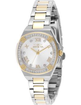 Invicta Specialty 50384 Reloj de Mujer - Movimiento de Cuarzo - Acero Inoxidable con Esfera Plateada - 28 mm