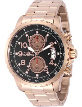 Invicta Specialty 50684 Reloj de Hombre - Movimiento de Cuarzo - Acero Inoxidable con Esfera Negra - 45 mm