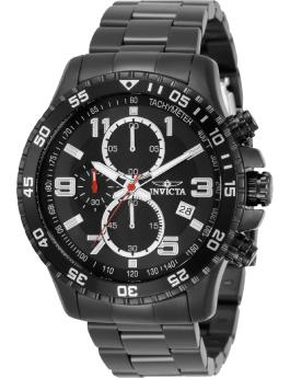 Invicta Specialty 69809 Reloj para Hombre - Movimiento de Cuarzo - Acero con Esfera Negra - 45 mm