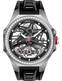 Invicta Objet D Art 70124 Reloj para Hombre - Movimiento Automático - Acero Inoxidable con Esfera Negra - 43 mm - Con 70 Diamantes