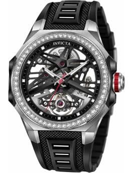 Invicta Objet D Art 70124 Reloj para Hombre - Movimiento Automático - Acero Inoxidable con Esfera Negra - 43 mm - Con 70 Diamantes