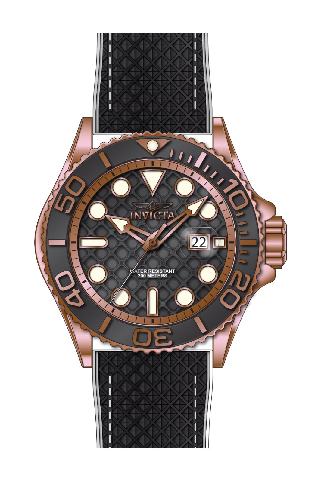 Invicta Grand Diver 51090 Reloj de Hombre - Movimiento de Cuarzo - Acero Inoxidable con Esfera Negra - 48 mm