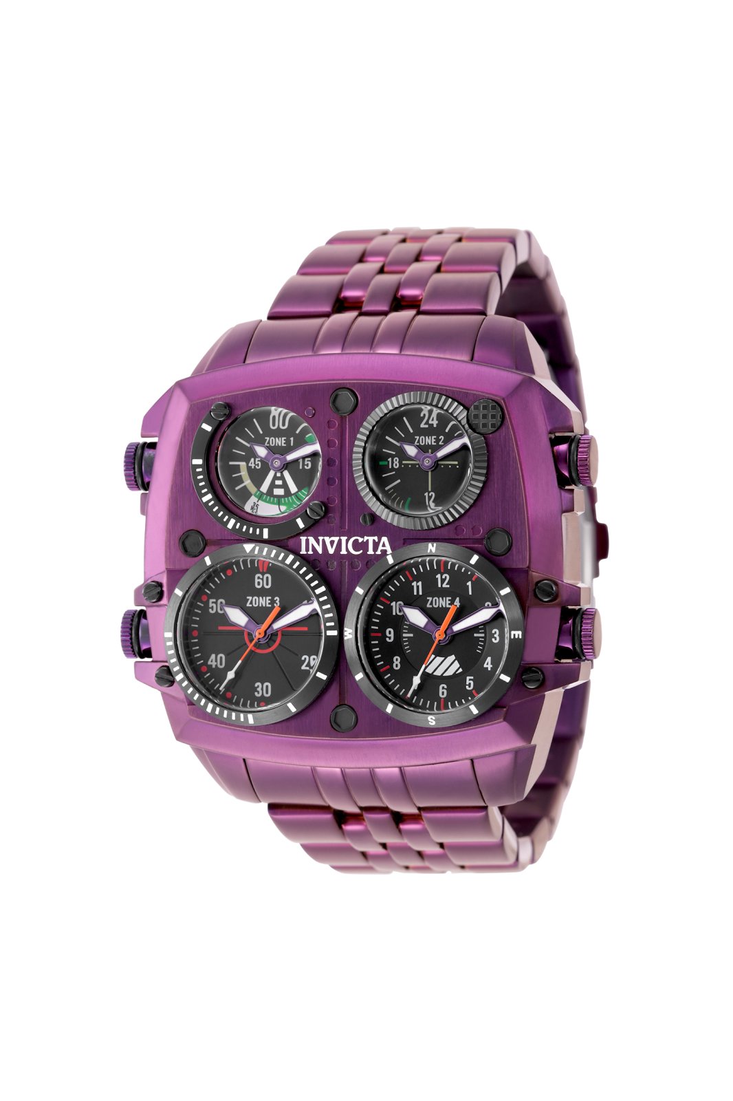 Invicta Aviator - Zulu Time 50658 férfi karóra - kvarc szerkezet - rozsdamentes acél fekete számlappal - 50 mm