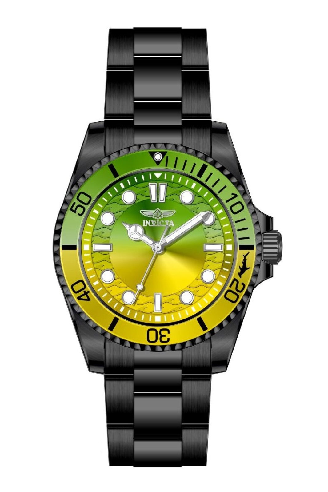 Invicta Pro Diver 50973 Men's Watch - Quartz Movement - Stainless Steel with Yellow Dial - 43 mm