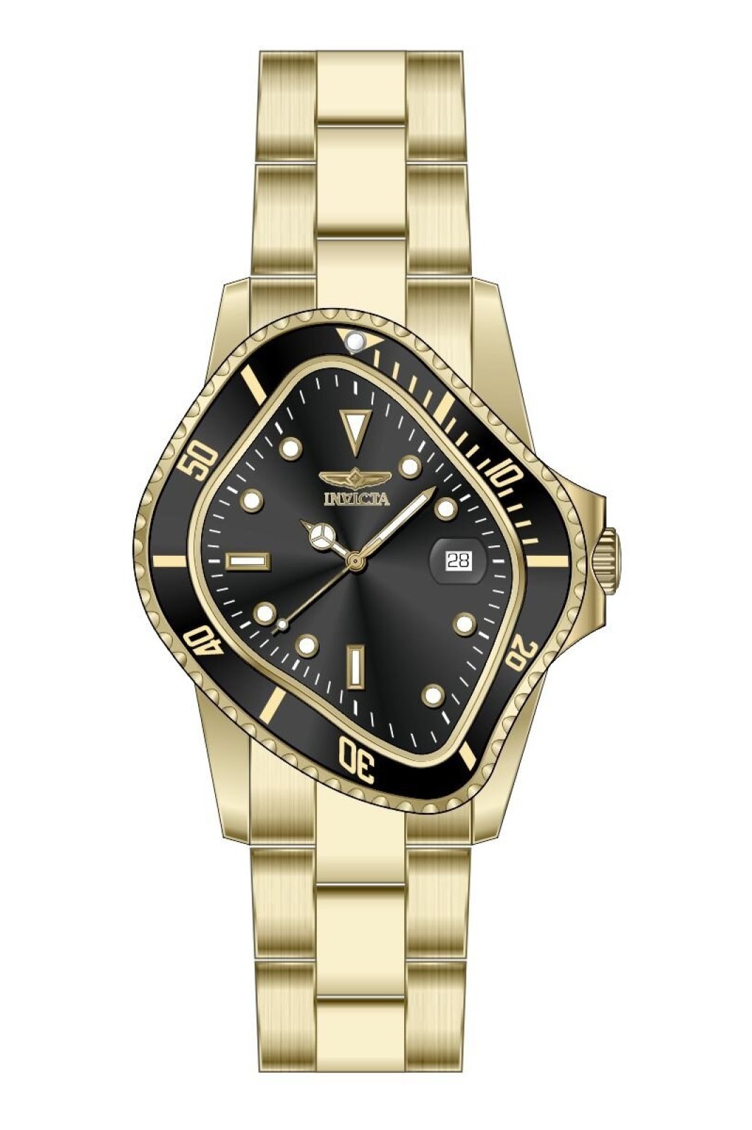 Invicta Artist 51004 Men's Watch - Quartz Movement - Stainless Steel with Black Dial - 40 mm