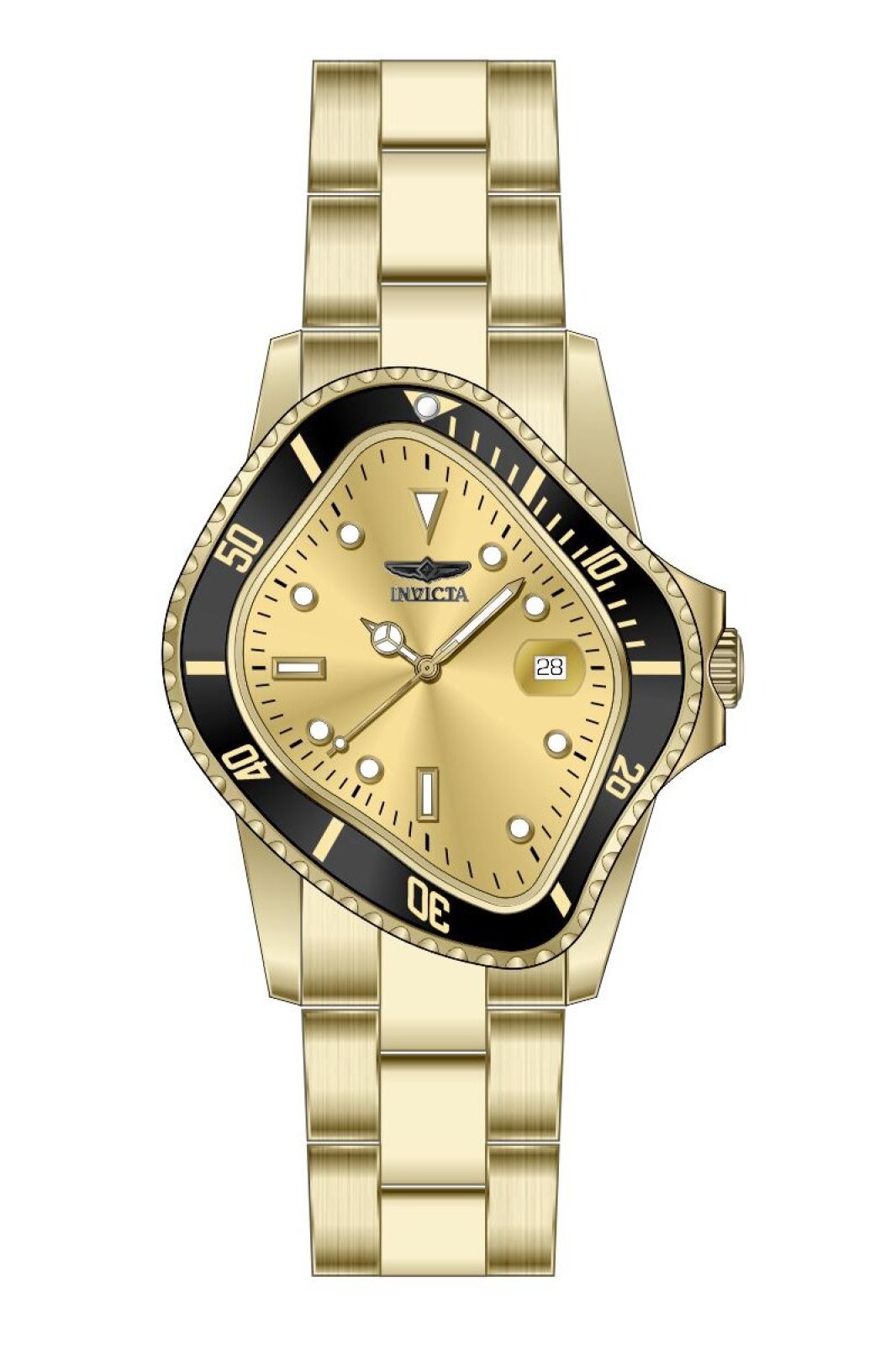 Invicta Artist 51005 Men's Watch - Quartz Movement - Stainless Steel with Gold Dial - 40 mm
