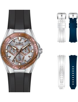 Invicta Speedway 51129 Férfi óra - Quartz szerkezet - Rozsdamentes acél ezüst számlappal - 45 mm - Extra szíjakkal