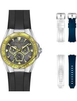 Invicta Speedway 51130 Férfi óra - Quartz szerkezet - Rozsdamentes acél szürke számlappal - 45 mm - Extra szíjakkal